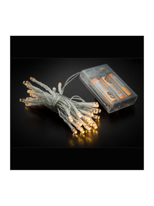 40 Lights LED 2m. Warm White Battery in String 1pcs