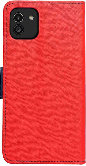 Fancy Buchen Sie Synthetisches Leder Red / Navy Blue (Galaxy A03)