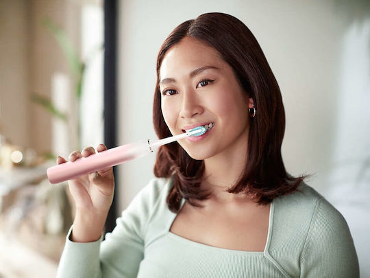 Philips Sonicare DiamondClean 9000 Electric Toothbrush with Timer, Pressure Sensor, and Travel Case Pink White