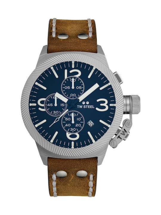 TW Steel Мъжки Часовник На Батерия С Кожена Каишка
