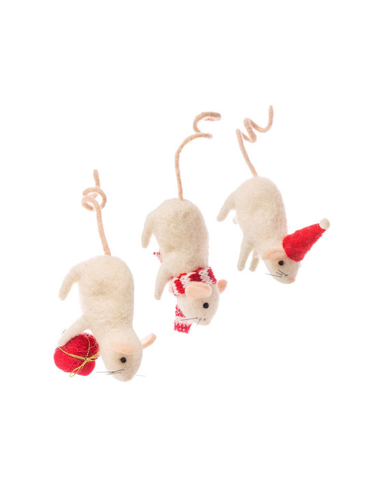 Christmas Ornaments Mice Hanging by their Tails Sass and Belle