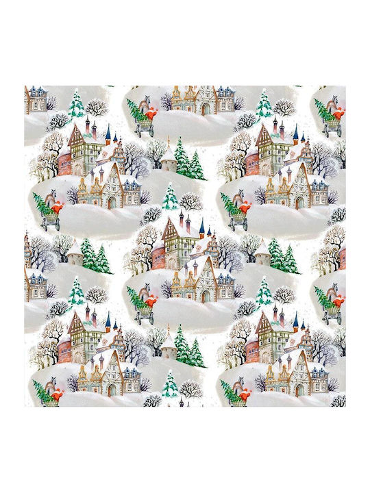 Lino Home Christmas Tablecloth Fabric Green L140xW140cm.