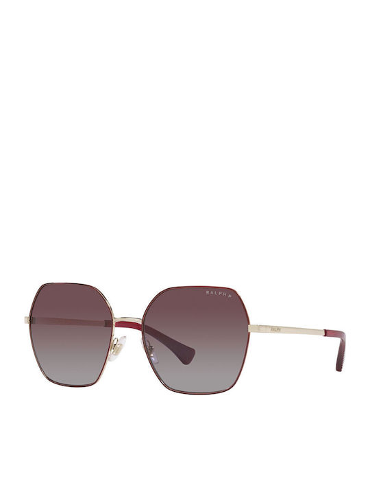 Ralph Lauren Sunglasses Burgundy with Metal Frame & Purple Lens