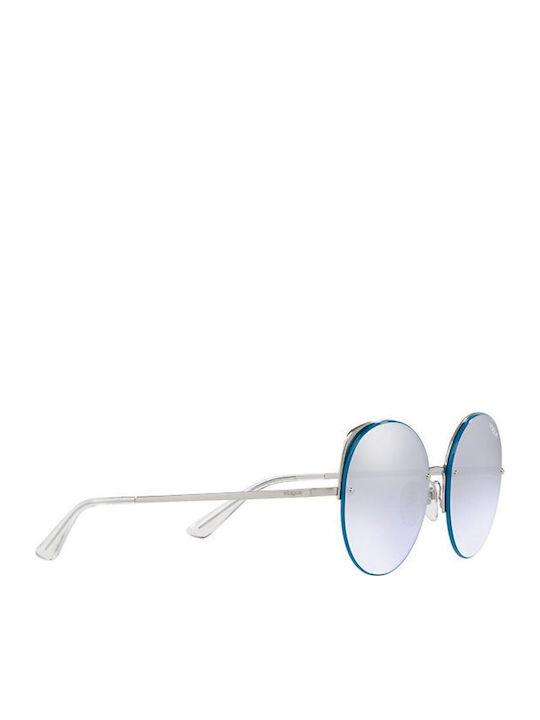 Vogue Women's Sunglasses with Silver Metal Frame and Silver Mirror Lens VO4081S 323/7A