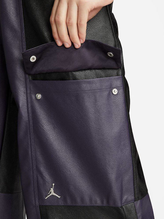 Classics Capsule 2.0 Γυναικείο Ψηλόμεσο Υφασμάτινο Παντελόνι σε Wide Γραμμή Black / Purple