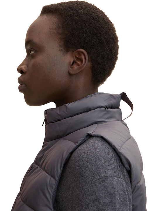 Women's Short Puffer Jacket for Winter Gray