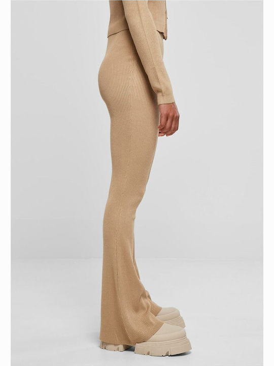 Дамско Текстил Панталон с Ластик с Bootcut Крoйка Union Beige