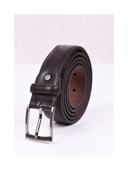 Men's leatherette belt Brown