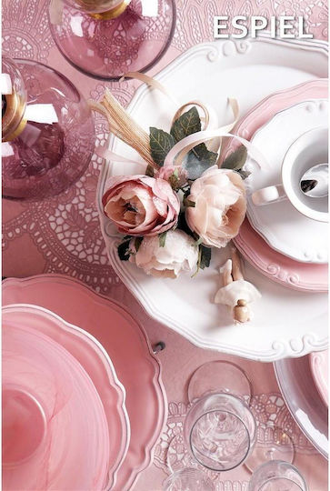 Espiel Tiffany Plate Desert Ceramic White with Diameter 21cm