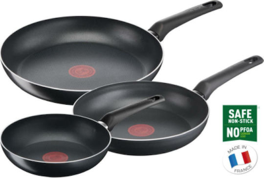 Tefal Simple Cook Pans Set Aluminum Black 3pcs Tefal Simple Cook Pans Set Aluminum Black 3pcs