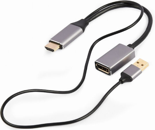 Cablexpert Μετατροπέας HDMI / USB-A male σε DisplayPort female 1τμχ A-HDMIM-DPF-02