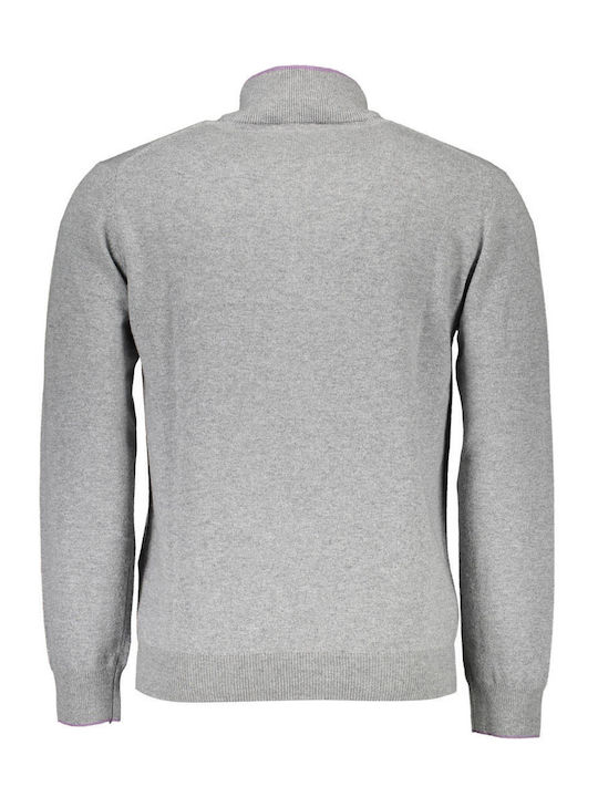 Harmont & Blaine Men's Long Sleeve Sweater with Zipper Gray