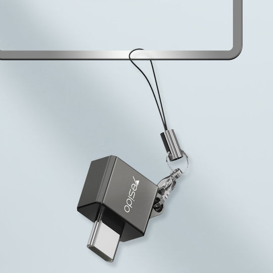 Yesido GS08 Konverter USB-C männlich zu USB-A weiblich Schwarz 1Stück