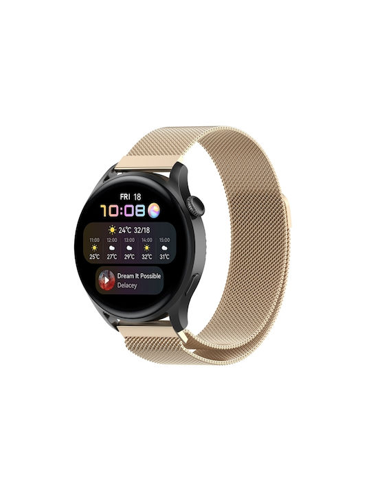 Milan Armband Rostfreier Stahl Champagne Gold (Huawei Watch GT2 / GT3 (42mm) / GT3 Pro (43mm))