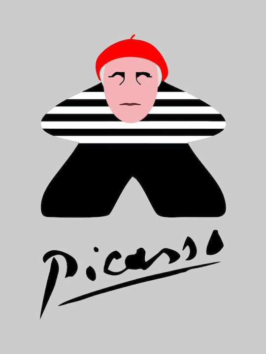 Tricou cu mânecă lungă Picasso Meeple - ORANGE