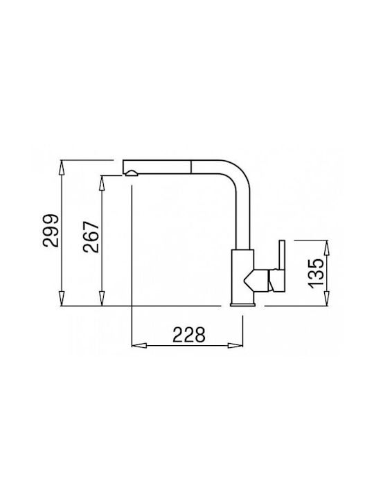 Elleci Pro Dus Kitchen Faucet Counter with Pull-Out Spray Granitek Bianco Antico