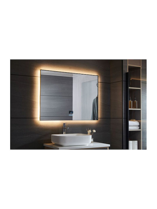 Sparke Miroa Rectangular Bathroom Mirror Led Touch made of Metal 120x70cm Black