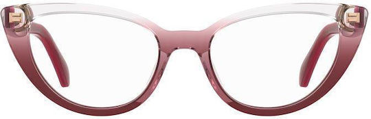 Moschino Plastic Eyeglass Frame Cat Eye Red MOS605 6XQ