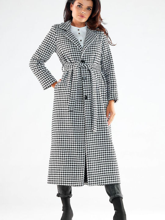 Coat 173853 awama Black A547 Houndstooth