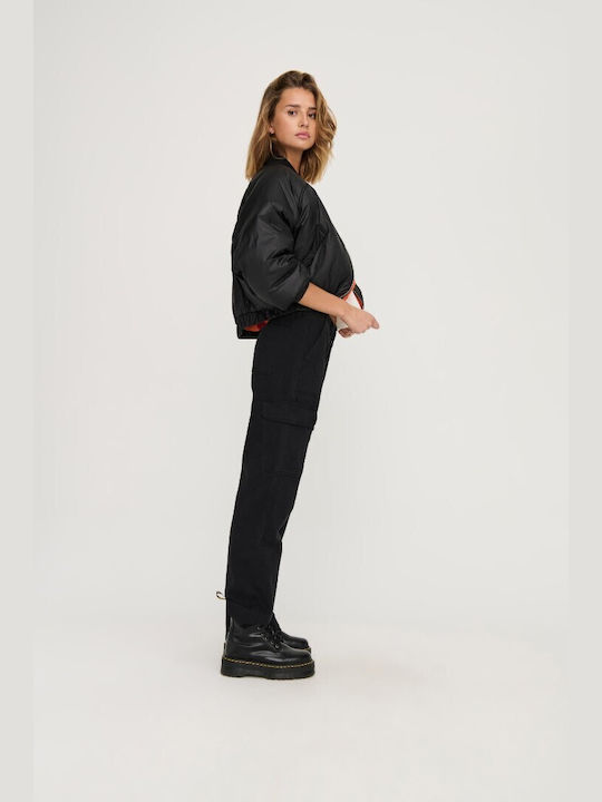 Only Women's Cotton Cargo Trousers Black