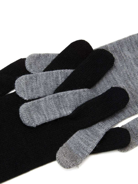 Jack & Jones 2-Pack Black/Grey Melange Gestrickt Handschuhe