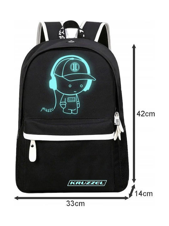 Kruzzel Backpack Αδιάβροχο 19lt Μαύρο
