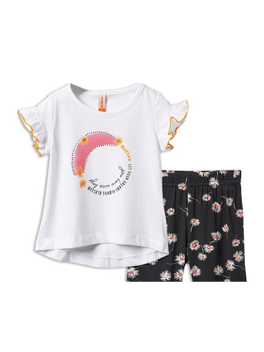 Kinder-Set mit Leggings Sommer 2Stück Weiß