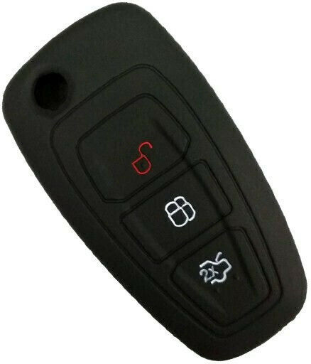 Silicone Car Key Cover Case Smart Key with 3 Buttons for Ford Black
