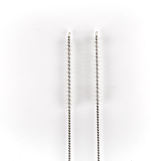 Karan ES210112-06 Metallic Cleaning Brushes with Handle Silver 2pcs