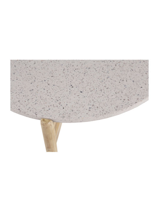 Terrazzo Round Solid Wood Side Table Natural L84.4xW84.4xH37cm