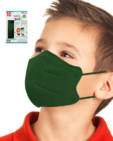 Famex Μάσκα Προστασίας FFP2 NR για Παιδιά Forest Green 200τμχ