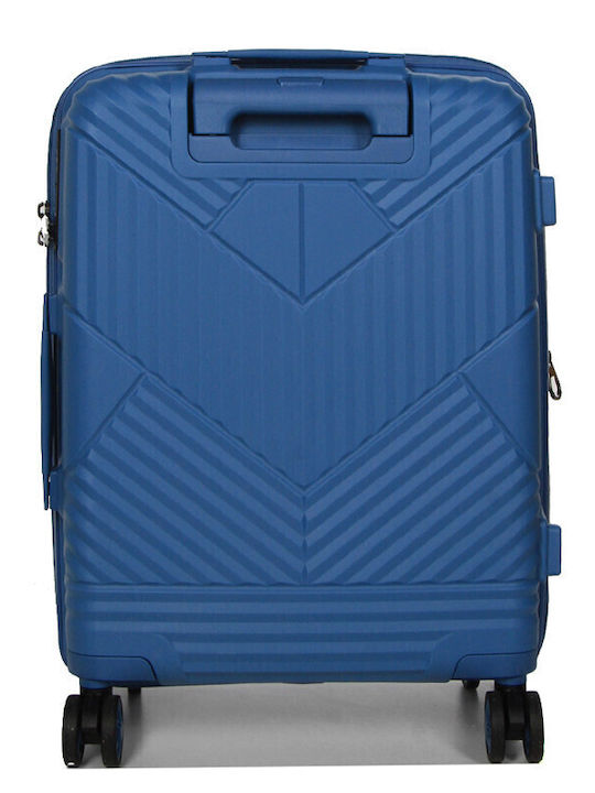 Airtex Paris Μεσαία Βαλίτσα Ταξιδίου Σκληρή Μπλε με 4 Ρόδες Ύψους 65εκ.