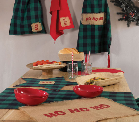 Nef-Nef Homeware Fabric Christmas Bag for Gift Green 40x45cm.