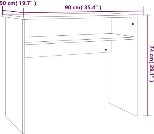 Γραφείο Ξύλινο Γκρι Sonoma 90x50x74εκ.