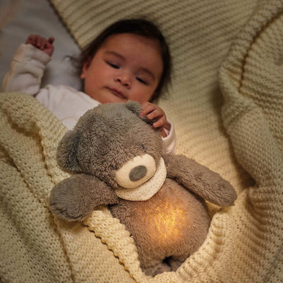 Nattou Sleep Toy Αρκουδάκι made of Fabric with White Noise and Light for 0++ Months