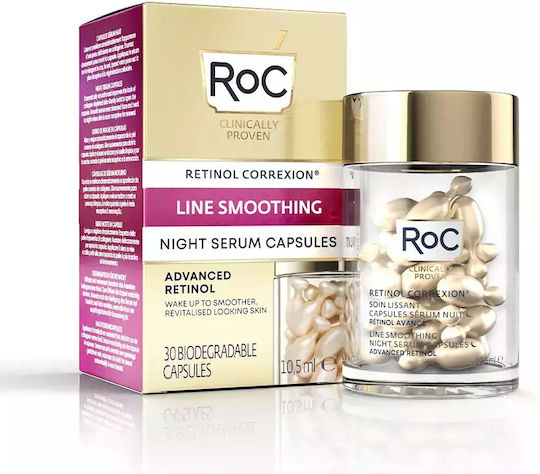 Roc Retinol Correxion Line Smoothing Advanced Retinol Night Serum Capsules Anti-aging Serum Face with Retinol 30x10.5ml