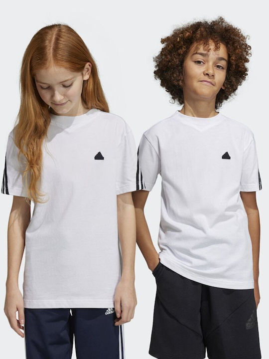 Kinder-T-Shirt Weiß Future Icons 3-Stripes