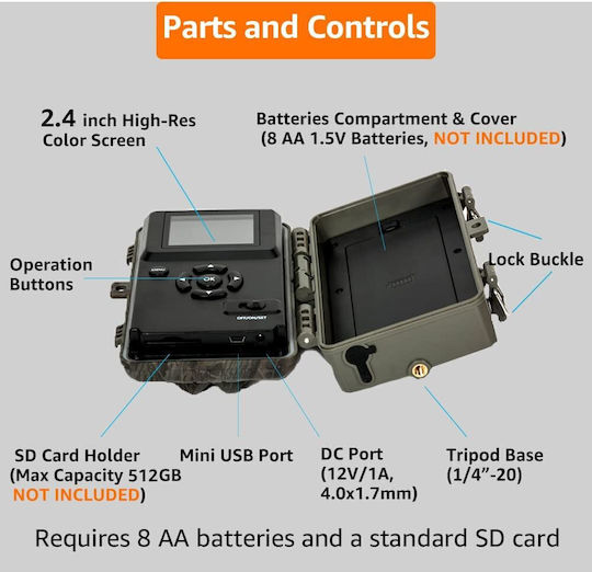 GardePro A3S Waterproof Hunting Camera with Motion Detection