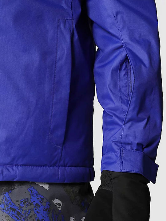 Waterproof Kids' Sports Jacket Short Windproof with Lining & Hood Blue