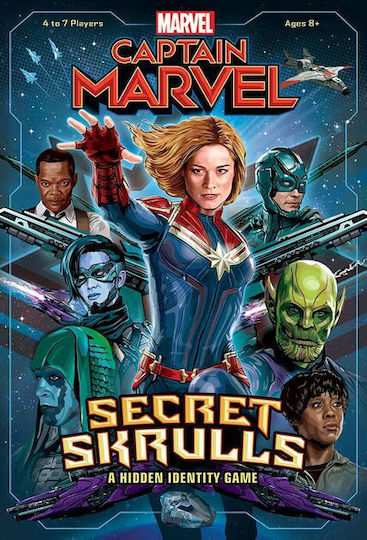 Joc de Societate Captain Marvel Secret Skulls pentru 4-7 Jucători 8+ Ani (EN) USAopoly