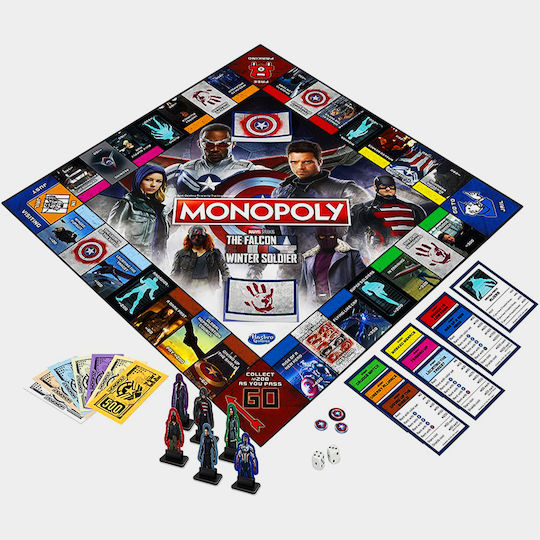 Joc de Societate Monopoly: Falcon Winter Soldier pentru 2-6 Jucători 14+ Ani (EN) Hasbro