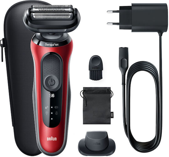 Braun Series 6 Red 60-R1200s Foil Electric Shaver Face Rechargeable