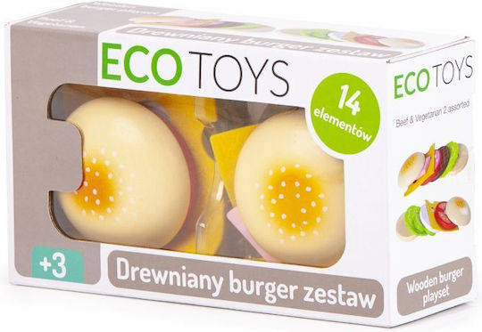 Ecotoys Set Hamburger aus Holz für 3+ Jahre