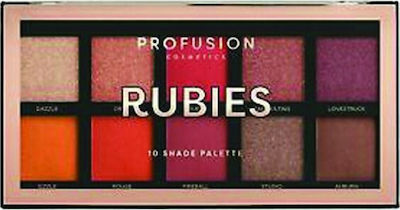 Profusion Cosmetics 10 Shade Lidschattenpalette in fester Form Rubies 16gr