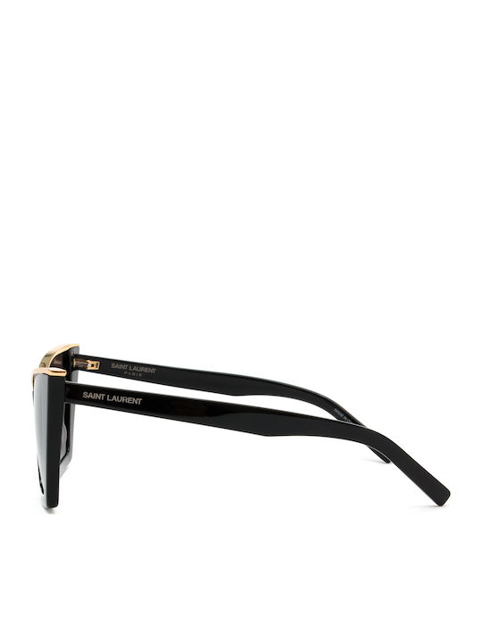 Ysl Feminini Ochelari de soare cu Negru Cadru și Negru Lentilă