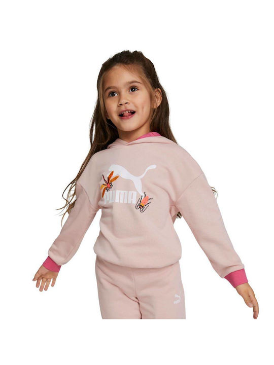 Puma Kids Sweatshirt with Hood Pink