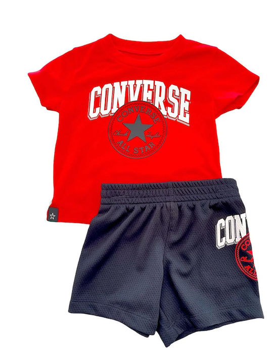 Converse Kids Set with Shorts Summer 2pcs Red