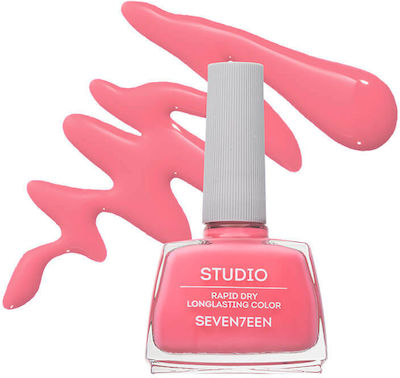 Seventeen Studio Rapid Dry Lasting Color Gloss Βερνίκι Νυχιών Quick Dry Ροζ 196 12ml