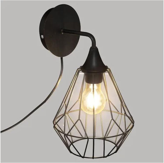 Lamp Wall Socket Black 21cm Lamp Wall Socket Black 21cm