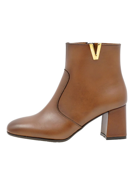 Ragazza Leder Damen Knöchelstiefel Tabac Braun